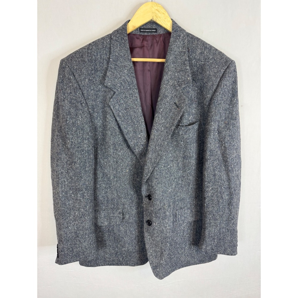 Magee Donegal Tweed Blazer Mens 44 Reg Grey Pure Virgin Wool Sport Coat Ireland